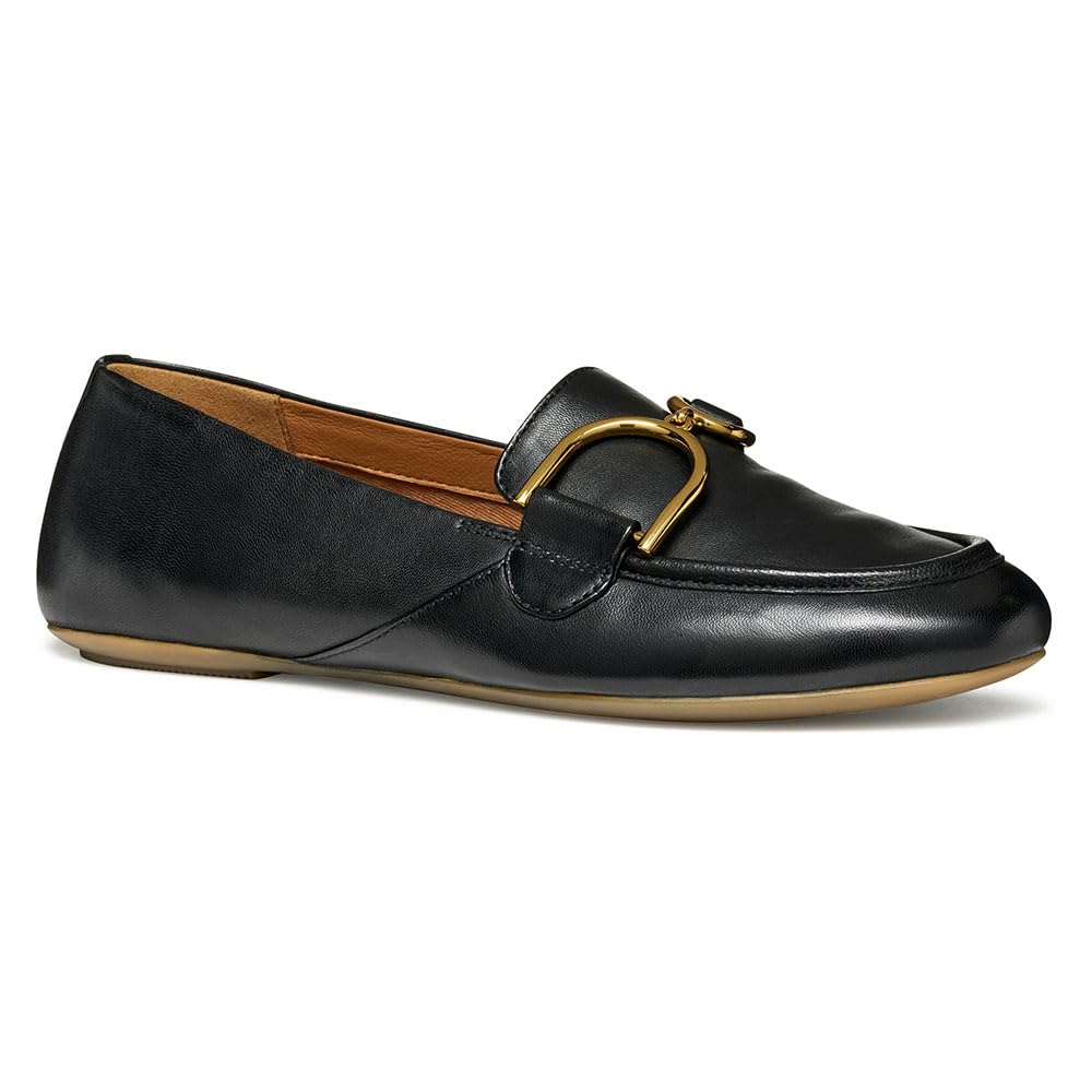 Geox Women's D Palmaria J Moccasin, Black, 4 UK