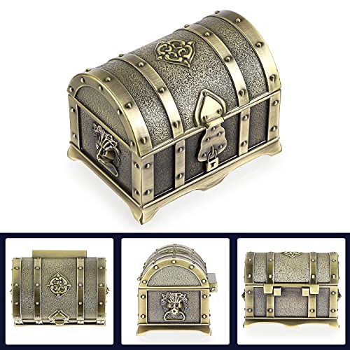 Petite boîte à bijoux rectangulaire vintage Hipiwe en métal bronze pour bague - 6