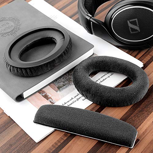 Geekria juego cómodo de almohadillas y diadema compatible con Sennheiser HD598/HD598 SE/HD598 CS/HD515/HD555/HD595/HD518, piezas de reparación (terciopelo/negro) miniatura 5