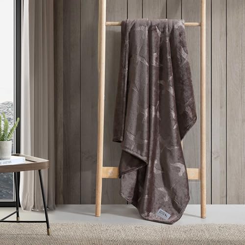 Image of Eddie Bauer - Throw Blanket, Ultra-Soft & Embossed Plush Bedding, Blanket for Couch & Bed (Geese Dark Brown, 50 inch x 70 inch)