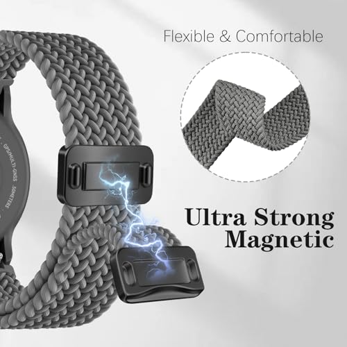 Correa de nylon trenzada magnética 22mm compatible Garmin Venu miniatura 3