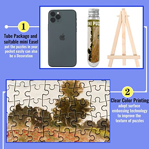 Pequeños Rompecabezas de 150 Piezas Pintura al Óleo de Monet Amanecer Mini Rompecabezas para Adultos con Mini Caballete Incluido miniatura 3