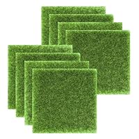 8 Stück Kunstrasen Miniaturgarten 15x15cm Kunstrasen Teppich Kunstrasen zum Basteln Kunstrasen Künstliche Rasen Matte Miniatur Garten Deko für den Innen und Außenbereich Mikrolandschaft Terrasse
