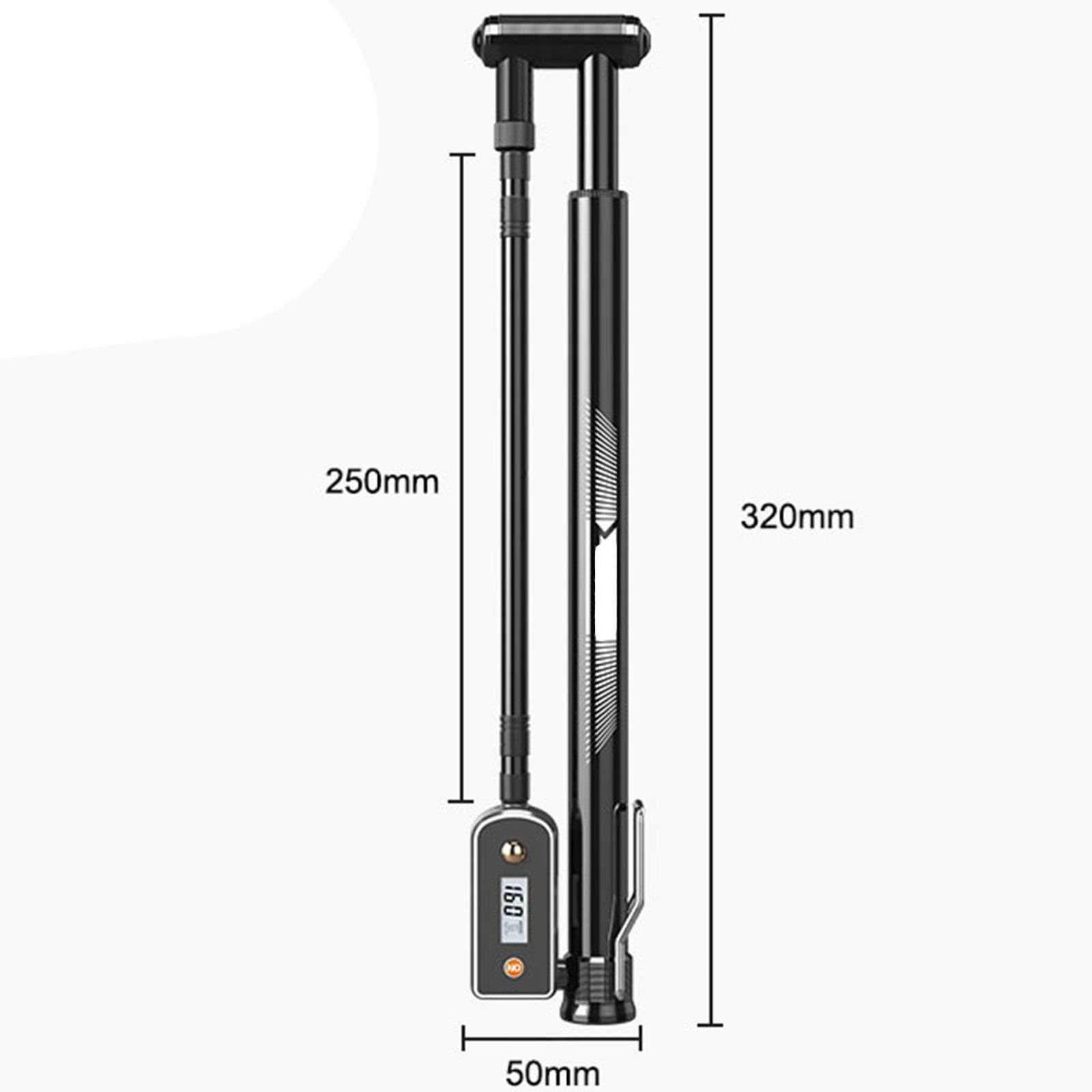 Bomba de Piso para Bicicleta con Manómetro Digital de 160 PSI - Bomba de Aire para Bicicleta Compatible con Válvulas Schrader y Presta - Bombas de Aire Portátiles para Bicicleta