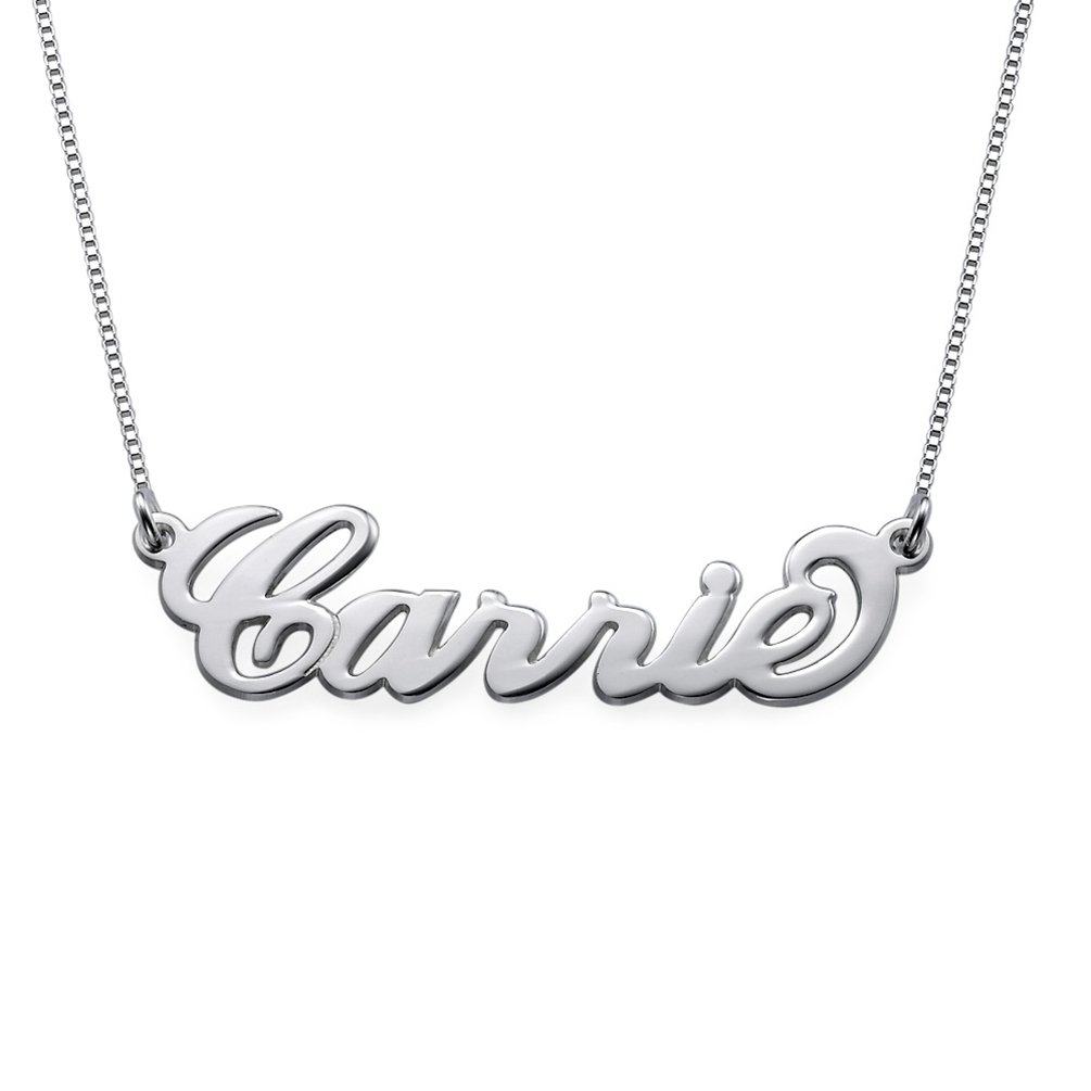 Sterling Silver Personalised Name Necklace Small Valentines For