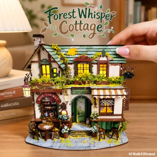 WowMoment Book Nook Kit, Forest Whisper Cottage, Wooden DIY House - image 7