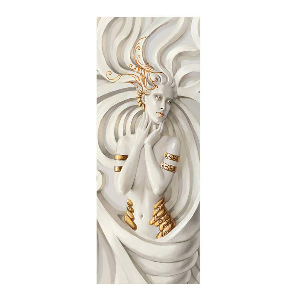 3D Door Sticker Stone Self-Adhesive Mural Home Decoration Wall Stickers Bedroom Living Room Removable Poster Art Stickers-90x200cm