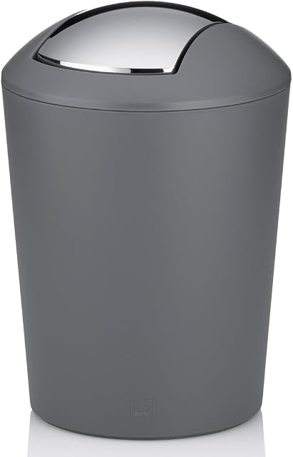 Kela 22272 Small Swing Lid Bin, 1.7 l, Plastic, Marta, Grey