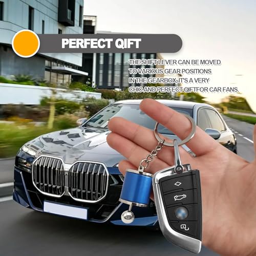 Image of Creative Auto Part Model Gear Box Shifter Keychain, 6 Speed Gear Box Shifter Keychain Key chain Ring, Mini Car Gear Shift Stick Knob Keyring, Car Key Fob Keychain Accessories(Blue)