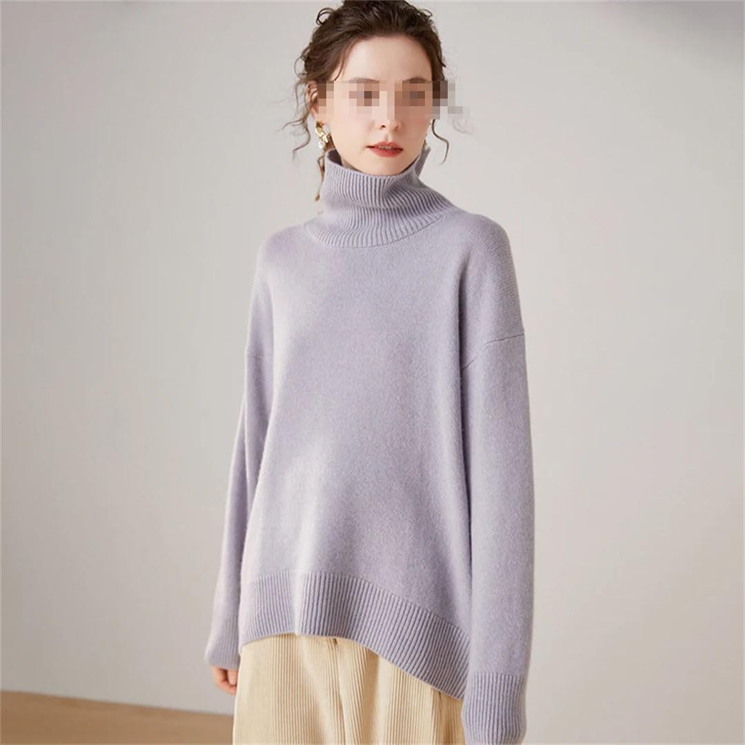 Vogrtcc Suéter De Cuello Alto Engrosado De Cachemira para Mujer Otoño Invierno