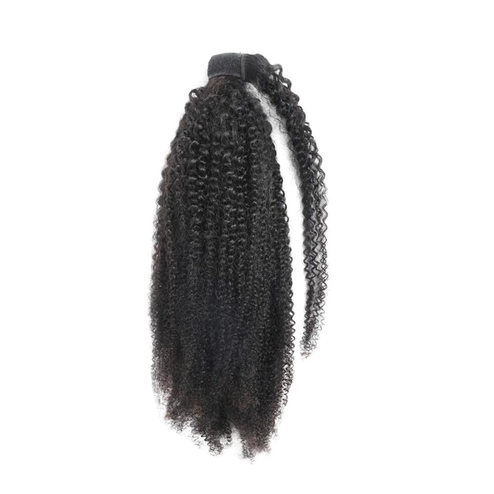 Ponytail Extension Extensions de cheveux humains Remy à enrouler, queue de cheval afro crépue et bouclée, longueur 25 à 60 cm(12inch)