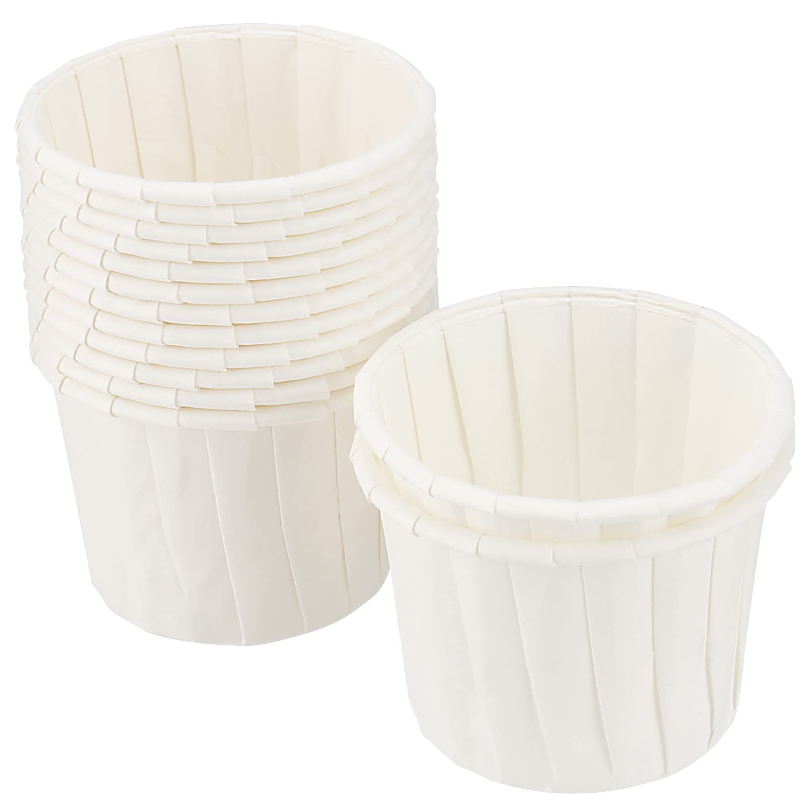 SINJEUN Lot de 1000 gobelets jetables en papier de 56,7 g, échantillon de condiments pour mesurer, shots de gelée, sauces, blanc