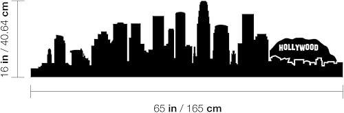 Miniatura 3 de Vinilo decorativo para pared, diseño de horizonte de Los Ángeles, 16 x 65 pulgadas, diseño único y moderno de California, Estados Unidos, costa