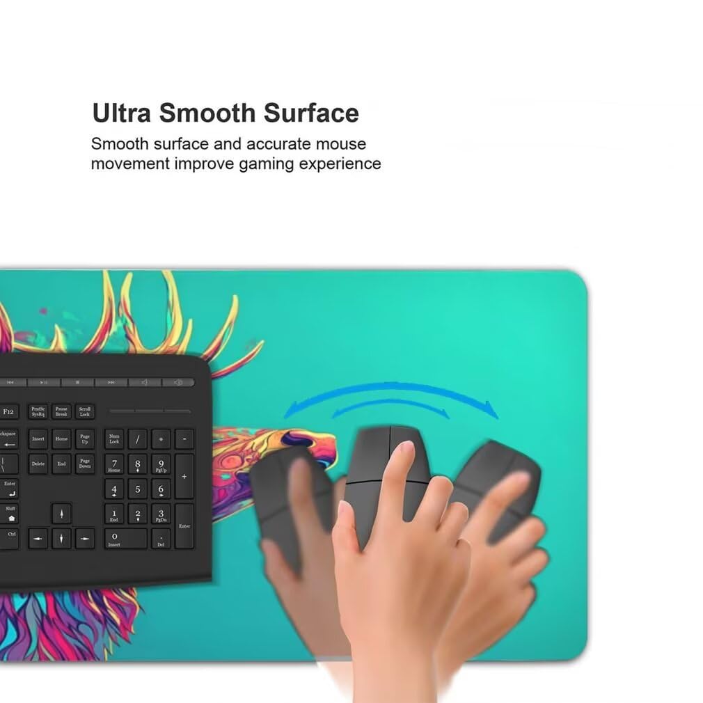 Alfombrilla Raton XXL 1000 x 500 x 3 mm, Mouse Pad Grande Gaming, Alfombrilla de Raton Verde Tapete Escritorio, Lavable Mousepad para Juegos Y Oficina, Impermeable y Antideslizante (Ciervo) -MP1593