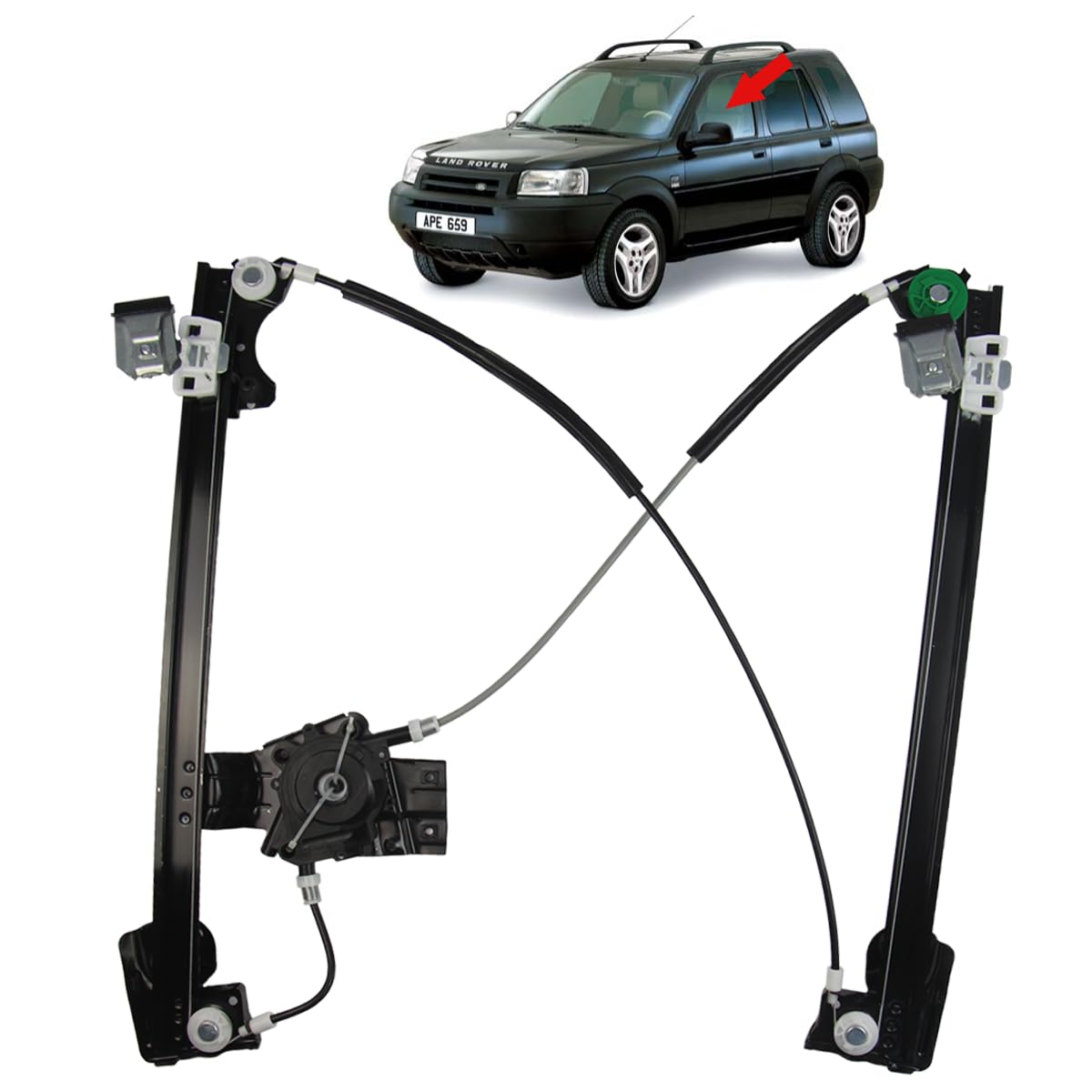 STARKIT PERFORMANCE Elevalunas compatible para Freelander (1998-2006) DELANTERO IZQUIERDO (conductor) CUH000033, LR006372