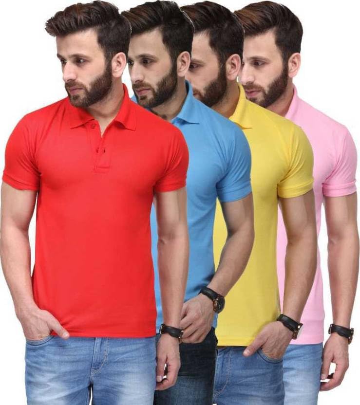 Image of T.N.X Men's Regular Fit Polos (Pack of 4)
