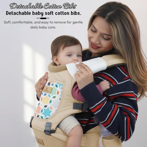 Image of StarAndDaisy 4 in 1 Baby Carrier for 0 to 3 Year Baby with Soft Cushion Hip Seat, Kangaroo Bag for Baby with 2 Storage Pockets, 4 Carry Positions | Baby Carry Bags