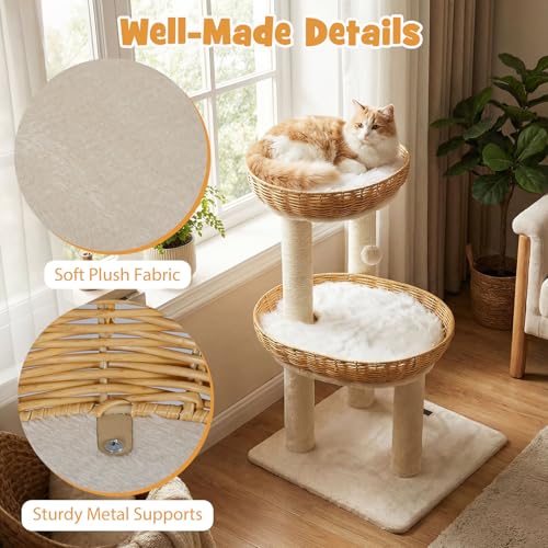 PETSITE Árbol para Gatos 30 pulgadas con Rattan PE miniatura 5