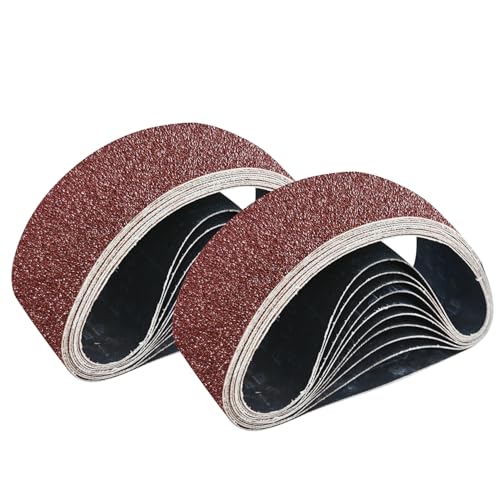 GZKTY Bandas de lijado, 75 x 457 mm, juego de 25 unidades, grano (P80x5, P120x5, P150x5, P240x5, P400x5), para lijadora de banda