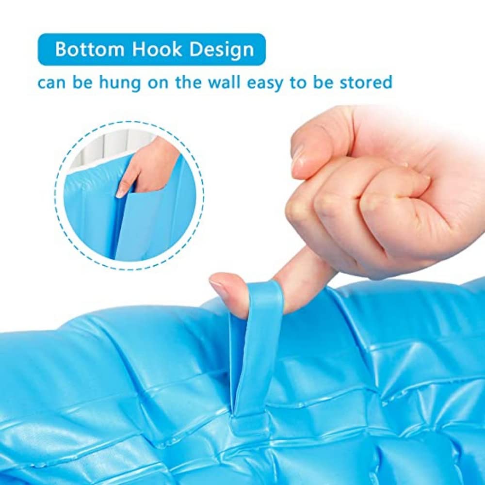 Baby Inflatable Bathtub, Portable Infant Toddler Bathing Tub Non Slip Travel Bathtub Mini Air Swimming Pool Kids Thick Foldable Shower Basin with Air Pump, Blue