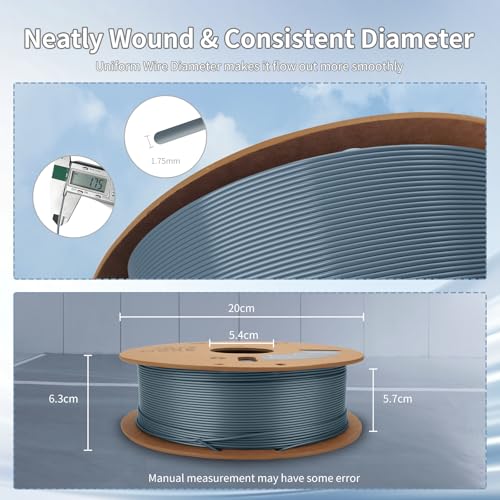 Image of 3D Printing Filament Basic PLA Filament 1.75mm 300mm /s 1kg Cardboard Spool Dimensional Accuracy + /- 0.03 mm Fit Most 3D FDM Printer-Grey