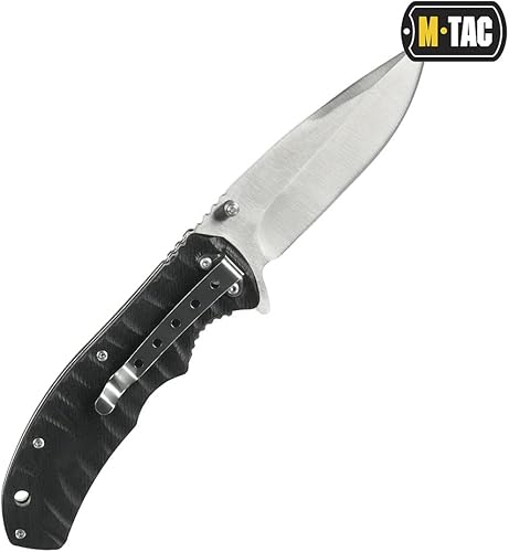 Miniatura 2 de M-Tac Cuchillo de bolsillo tipo 4 - Cuchillo plegable táctico con hoja de bloqueo de acero inoxidable EDC (metálico)