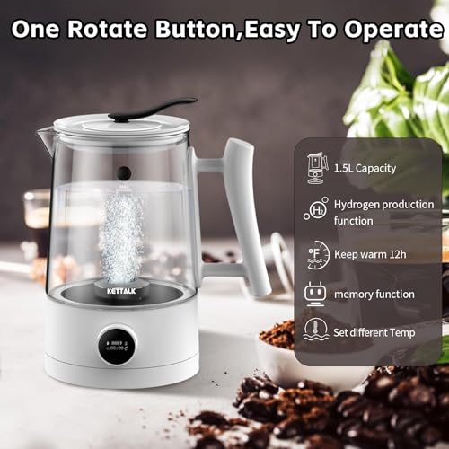 Rich Hydrogen Pitcher - BPA Free Electrolysis Jug with SPE & PEM Concentrator Technology, Balanced Purified Water PH Levels, Up to 3600 PPB Hydrogen