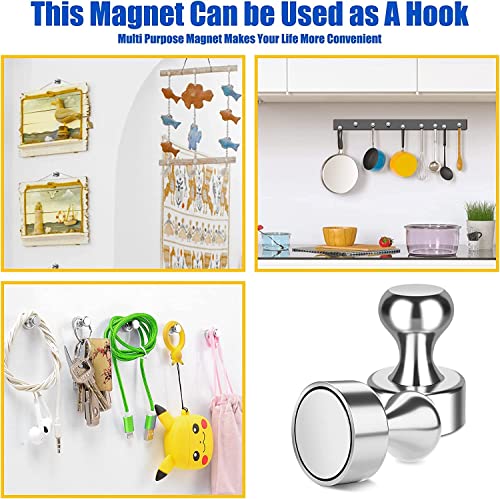 Image of Fridge Magnetic Push Pins, Push Pins Magnets for Whiteboard, Neodymium Magnet Pins, Magnetic Thumb Tacks, Whiteboard Magnets, Strong Magnets,Office Magnets (8)