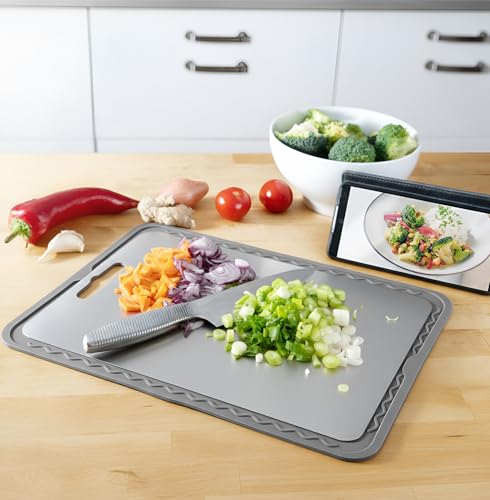 Tabla de Cortar Titanium 4 Piezas con Estera de Secado de Silicón y Paños para Cocina 36 x 25 cm miniatura 4