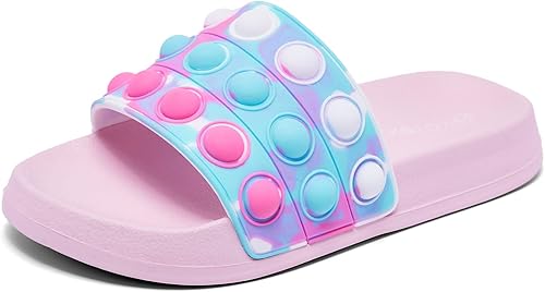 Engtoy Sandalias para niños y niñas, unisex, ligeras, antideslizantes, puntera abierta, cómodas, para ducha, playa, divertidas sandalias