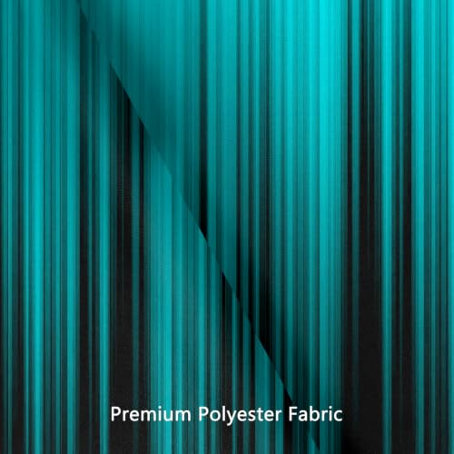 Image of AAtter Teal and Black Shower Curtain, Modern Ombre, 60x72 Inch, 12 Hooks