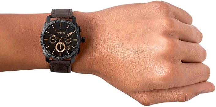 Amazon.co.jp: FOSSIL MEN'S 42MM BROWN LEATHER BAND STEEL CASE