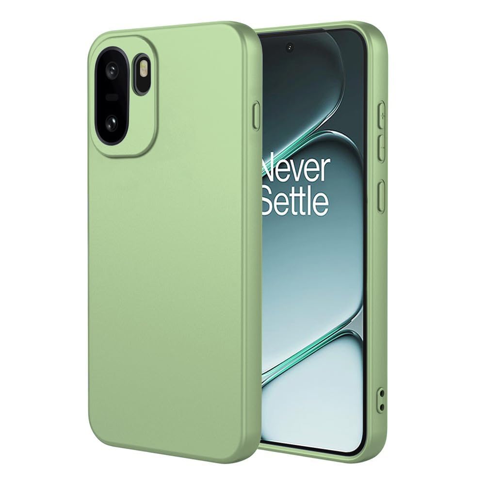 DIZORO Compatible with Oneplus 15R 5G Back Cover with Upgraded Square Edges for Camera Protection Shockproof Flexible Matte Liquid Silicone Mobile Phone Case (New Matcha Green)-image-6