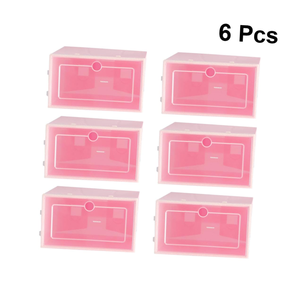 Toyvian Set 6 Pezzi Organizer Scarpe Impilabili Sportello Trasparente in PP Rosa, Scatole per Scarpe Piccole per Casa e Scaffali