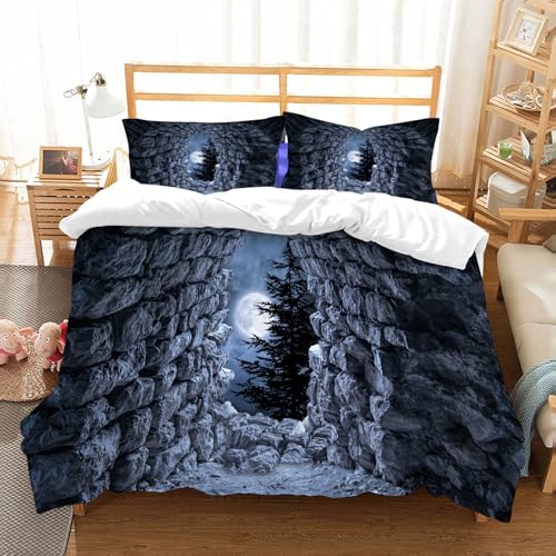 Parure de lit gothique pleine lune ensemble literie microfibre 228x264cm