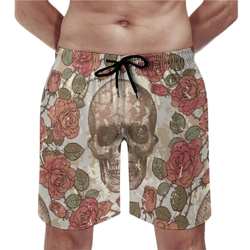 Shorts de bain homme rose séchage rapide avec poches et cordon de serrage