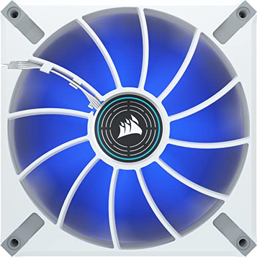 Image of CORSAIR ML140 LED Elite, 140mm Magnetic Levitation Blue LED Fan with AirGuide, Single Pack - White Frame