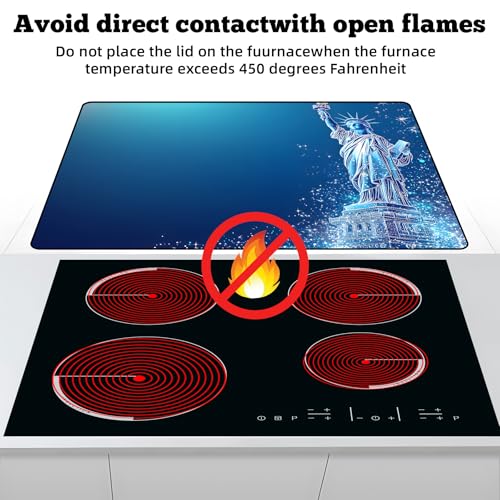 Image of Multi-Design Stove Cover for Glass /Electric Stoves - 3-in-1 Heat-Resistant Protector Mat, Non-Slip Drying Rack 28 inchx20 inch