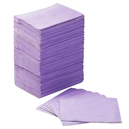 JMU 125 Pack Dental Bibs, 3-Ply Purple Dental Bibs Disposable,13" x 18" Dentist Bibs Medical Tray Covers JMU 125 Pack Dental Bibs, 3-Ply Purple Dental Bibs Disposable,13" x 18" Dentist Bibs Medical Tray Covers