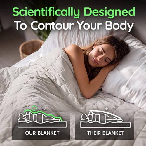 Image of HomeSmart King Size Weighted Blanket 30lbs, Soft Breathable Fabric, Oversized XL Heavy Blanket for Adults, Misty Grey