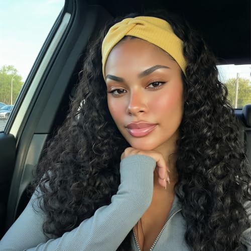 Image of DRESHOW 8 Pack Headbands for Women Yoga Knotted Headbands Elastic Criss Cross Hair Accessories Sports Head Wrap Non Slip