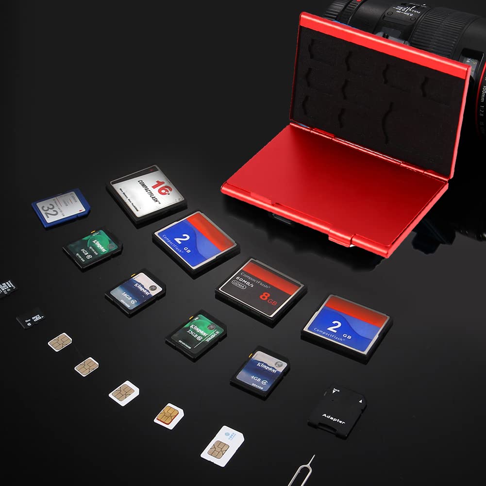ANKROYU Custodia, Scatola di Memoria in Alluminio con 12 Slot per Schede di Memoria di Dimensioni più Piccole E Schede TF(Nero