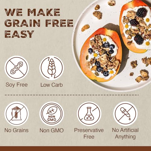 Image of Paleonola Vanilla Bean Grain Free Granola, 10 Oz Resealable Bag (Pack of 1) - Grainless Paleo Granola Blended with Nuts, Seed & Vanilla Bean - Gluten & Dairy Free, Non-GMO, Low Carb Protein Granola