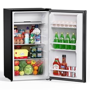 Upstreaman 91L Under Counter Fridge, Small Fridge with 5 Stage Temp Control (0-10°C), Quiet Standard Refrigerator for kitchen/Office/Bedroom, BR321-Black