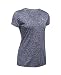 Under Armour Women's Twist Tech V-Neck, Midnight Navy/Metallic Silver, X-Large