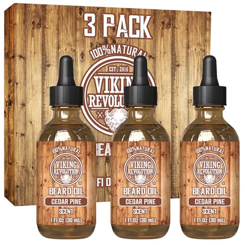 Viking Revolution Men's Beard Oil - Natural Argan and Jojoba Blend, Softens and Strengthens Facial...
