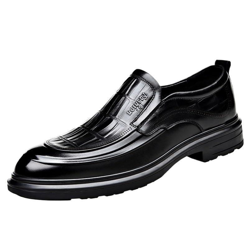 Men's Patent Leather Printing Slip On Platform Loafers Business Formal Wedding Party Shoes Gentlemen Shoes