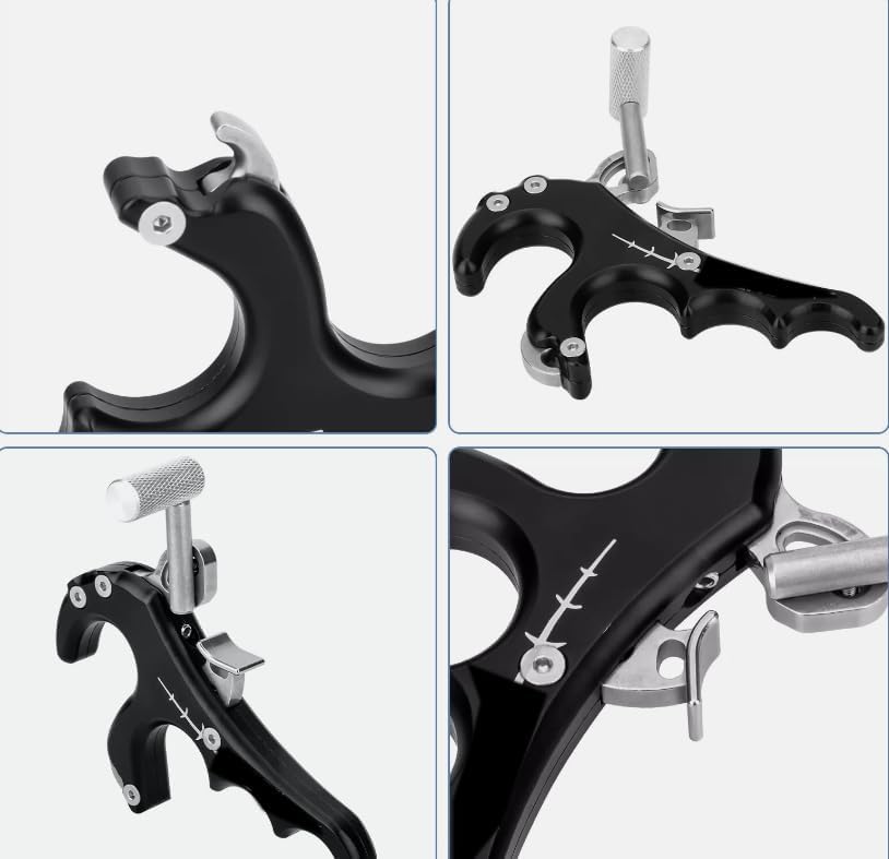 Pack of 1 Archery Compound Bow Release Aid 4 Fingers Adjustable Thumb Trigger Grip Caliper