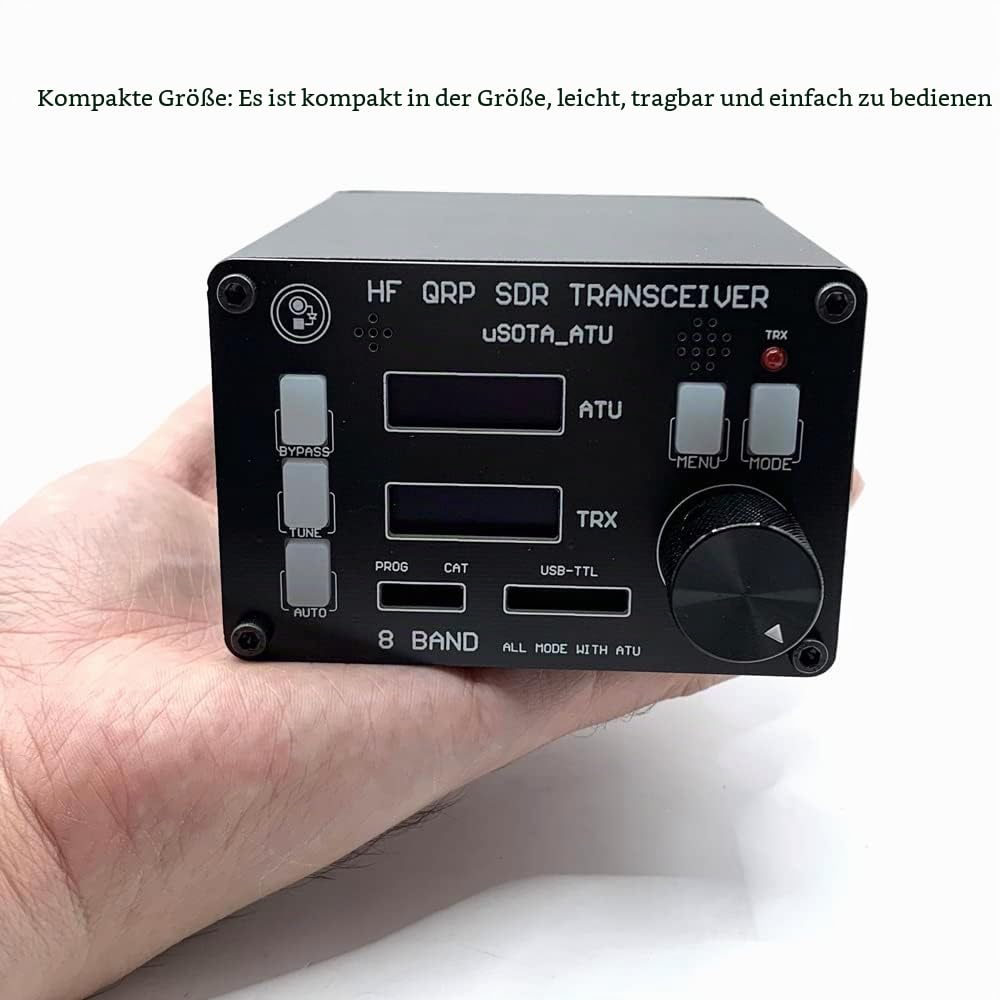Irfora uSOTA-ATU USDX HF QRP SDR-Transceiver Eingebauter ATU-100-Antennentuner mit Zwei OLED-Displays 8-Band-Designunterstützung PC-Softwaresteuerung