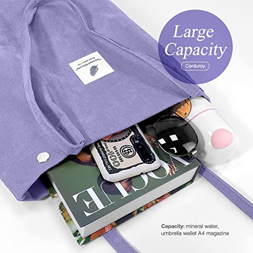 Image of Street27 Korean Canvas Corduroy Tote Bag Casual Work Shoulder Handbags | Multi-Purpose Bag |Sturdy Canvas Bag with Large Capacity | Shopping Bag for Office, College & Daily Use